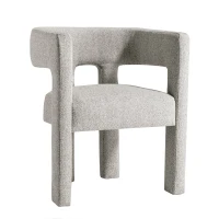 Contemporary Fabric Upholstered Accent Chair with Solid Wood Frame, Linen Upholstery, and 330 lbs Weight Capacity, 24.8" x 20.9" x 30.1", Gray(m-2)