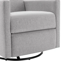 Modern Upholstered Rocker Nursery Chair, Plush Seating Glider Swivel Recliner with Adjustable Recline and Tall Backrest, 33.0" x 25.5" x 37.5", Gray(m-12)