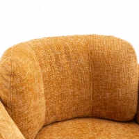 Mid Century Modern barrel accent chair, Ergonomic Armrest, Comfortable Backrest, Soft Seat, Durable Woven Velvet Fabric, 33.1"L x 29.9"Wx 32.3"H, Pumpkin Orange(m-10)