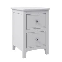 Solid Wood Nightstand with 2 Drawers, Pine Wood and MDF, Smooth Metal Rails,14.2″ x 12.2″ W x 22.2", White(m-2)