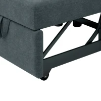 3-in-1 Convertible Sofa Bed Chair, Adjustable Backrest, High Density Foam, Sturdy Metal Frame, Convenient Wheels, 34"L x 33.5"W x 33"H, Dark Blue(m-10)