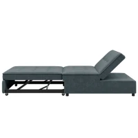 4-in-1 Sofa Bed Chair, Multi-Function Folding Ottoman Bed with Storage Pocket and USB Port, 5-Level Adjustable Backrest, 72.5" x 26.75" x 18.0", Dark Blue(m-11)