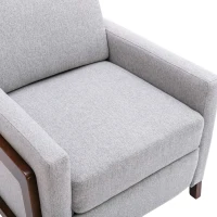 Wood-Framed Upholstered Recliner Chair, Adjustable Home Theater Seating with Thick Seat Cushion and Backrest, Modern Living Room Recliner with Retractable Footrest, 33.8" x 29.1" x 40.1", Gray(m-7)