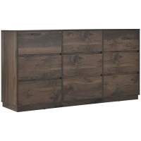 Vinsetto Mid-Century Modern 9-Drawer Dresser, Dark Walnut Finish, Scratch Resistant, Smooth Metal Runners, Dark Brown(m-9)