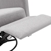 Modern Upholstered Rocker Nursery Chair, Plush Seating Glider Swivel Recliner with Adjustable Recline and Tall Backrest, 33.0" x 25.5" x 37.5", Gray(m-13)