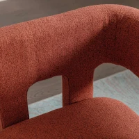 Contemporary Fabric Upholstered Accent Chair, Solid Wood Frame, Linen Upholstery, 330 lbs Weight Capacity, 24.8" x 20.9" x 30.1", Orange(m-6)