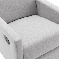 Modern Upholstered Rocker Nursery Chair, Plush Seating Glider Swivel Recliner with Adjustable Recline and Tall Backrest, 33.0" x 25.5" x 37.5", Gray(m-11)