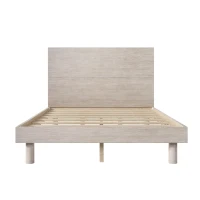Vinsetto Modern Solid Wood Platform Bed Frame, Full Size, Minimalist Design, Easy Assembly, No Box Spring Needed, 450 lbs Weight Capacity, Stone Gray(m-2)