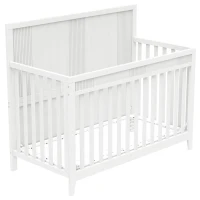 Certified Baby Safe Crib, Pine Solid Wood, Non-Toxic Finish, Adjustable Mattress Height, 53.8" x 27" x 45.1", White(m-2)