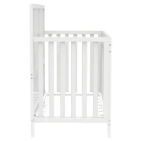 Certified Baby Safe Crib, Pine Solid Wood, Non-Toxic Finish, Adjustable Mattress Height, 53.8" x 27" x 45.1", White(m-7)