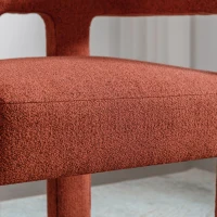 Contemporary Fabric Upholstered Accent Chair, Solid Wood Frame, Linen Upholstery, 330 lbs Weight Capacity, 24.8" x 20.9" x 30.1", Orange(m-8)