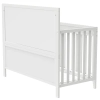 Certified Baby Safe Crib, Pine Solid Wood, Non-Toxic Finish, Adjustable Mattress Height, 53.8" x 27" x 45.1", White(m-8)