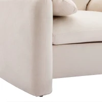 Modern Chenille Oversized Armchair, Single Sofa Lounge Chair with Plush Cushions, 38.6'' W for Living Room or Bedroom, Cream(m-8)