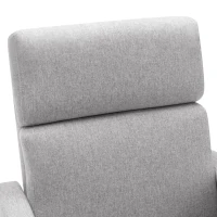 Modern Upholstered Rocker Nursery Chair, Plush Seating Glider Swivel Recliner with Adjustable Recline and Tall Backrest, 33.0" x 25.5" x 37.5", Gray(m-10)