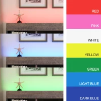 Vinsetto Mid Century Modern Queen Bed Frame with Bookshelf, LED Lights, USB Ports, and Textured Wood Veneer, Walnut+black(m-5)