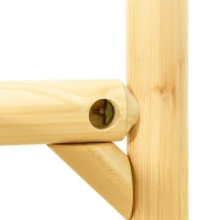 Vinsetto Farmhouse Log Bed Frame King, Rustic Solid Pine Cylinder Construction, Fits Mattresses and Box Springs, Natural Finish, Natural(m-5)