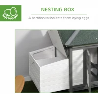 PawHut 77" Chicken Coop Hen House Rabbit Hutch Poultry Cage Pen Outdoor Backyard with Nesting Box Run White and Dark gray(m-6)
