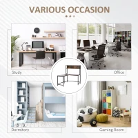 HOMCOM Home Office L-Shaped Computer Desk with Hutch and Storage Shelves, PC Table Study Writing Workstation with 2 Storage Compartments, Bookshelf, Brown(m-7)