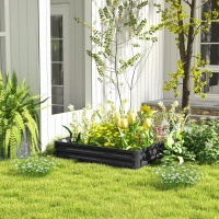 Outsunny 4' x 4' x 1' Raised Garden Bed Galvanized Steel Planter Box for Vegetables, Flowers, Herbs, Grey(m-14)