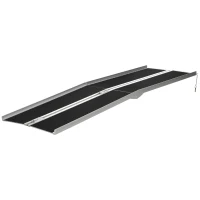 HOMCOM 8ft Wheelchair Ramp, Non-Slip Aluminum Folding Handicap Ramp, Suitable for Door Thresholds, Home Steps, Cars, Scooters, Carts, and Stairs(m-11)