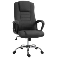 Vinsetto High Back Office Chair, Height Adjustable Computer Desk Chair with Swivel Wheels and Tilt Function, Charcoal Grey(m-2)