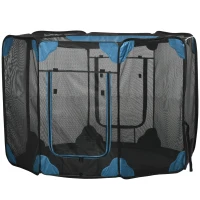 PawHut Portable Outdoor Cat Playpen, Exercise Pen Kennel with Carrying Bag, Zippered Cover, Water-Resistant Bottom, for Small Dogs, Rabbits, Guinea Pigs, Φ59" x 39"(m-10)