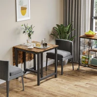 HOMCOM Foldable Dining Table Drop Leaf Folding Side Console Writing Desk for Kitchen, Dining Room, Rustic Brown(m-8)