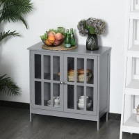 kleankin Kitchen Buffet Cabinet with 2 Doors, Modern Sideboard for Dining Room, Hallway, Living Room, Grey(m-8)