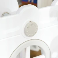 Qaba 6-in-1 Slide and Swing Set Baby Swing Playset Indoor with Basketball Hoop, Climber, Storage Space, Telescope, Grey(m-10)