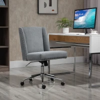 Vinsetto Ergonomic Computer Office Chair Task Desk 360° Swivel Modern Mid Back Rocking Chair for Home Study Bedroom, Adjustable Height Grey(m-8)