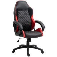 Vinsetto High Back Office Chair Gaming Chair Racing Executive Desk Chair with PU Leather, Adjustable Height, Red(m-11)
