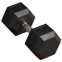 Soozier 50lbs Rubber Hex Dumbbells Weight Dumbbell Hand Weight Barbell for Body Fitness Training for Home Office Gym, Black(m-11)