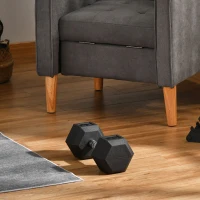 Soozier 35lbs Rubber Hex Dumbbells Weight Dumbbell Hand Weight Barbell for Body Fitness Training for Home Office Gym, Black(m-8)