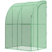Outsunny 5' x 4' x 7' Outdoor Walk-in Garden Greenhouse, Polycarbonate Panels Plants Flower Growth Shed with Roll-Up Door Hot House, for Plants Herbs Vegetables - Green(m-10)