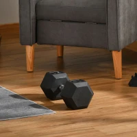 Soozier 50lbs Rubber Hex Dumbbells Weight Dumbbell Hand Weight Barbell for Body Fitness Training for Home Office Gym, Black(m-8)