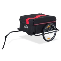 Aosom Bicycle Cargo Trailer, Two-Wheel Bike Luggage Wagon Trailer with Removable Cover, Wheel 20", Red(m-15)