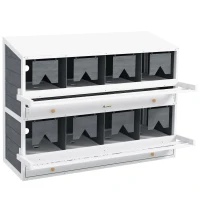 PawHut Chicken Nesting Boxes, 8 Compartments with 2 Egg Collection Trays, Easy Assembly, Perfect for Poultry Enthusiasts(m-9)