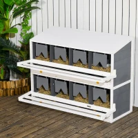 PawHut Chicken Nesting Boxes, 8 Compartments with 2 Egg Collection Trays, Easy Assembly, Perfect for Poultry Enthusiasts(m-10)