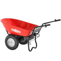 Electric Wheelbarrow Utility Cart, 24V DC 180W AGM Battery, 330lbs Max Capacity, Brushless Motor, All-Terrain Pneumatic Wheels, 57"x26.1"x30.9", Red(m-13)