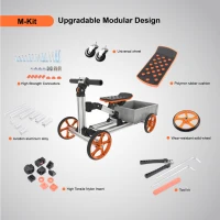 20-in-1 Buildable Kit, Kids Balance Bike and Sit/Stand Scooter, No Pedal Toy for Ages 1-6, Safe and Eco-Friendly Materials, 34.25"x16.14"x18.50", Silver(m-5)