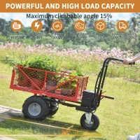 Electric Wheelbarrow Utility Cart, 48V 500W Motor, 500lbs Capacity, 1000lbs Towing, Brushless Motor, Adjustable Speed, 54.72"x23.23"x38.58", Red(m-5)