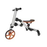 20-in-1 Buildable Kit, Kids Balance Bike and Sit/Stand Scooter, No Pedal Toy for Ages 1-6, Safe and Eco-Friendly Materials, 34.25"x16.14"x18.50", Silver(m-2)