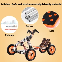 Modular Electric Innovation Kart, High-Strength Material, 20+ Assembly Methods, Perfect for Outdoor Sports and Parent-Child Interaction, 24.41"x16.14"x11.81", Silver(m-6)