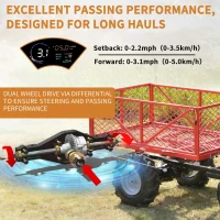 Electric Wheelbarrow Utility Cart, 48V 500W Motor, 500lbs Capacity, 1000lbs Towing, Brushless Motor, Adjustable Speed, 54.72"x23.23"x38.58", Red(m-6)