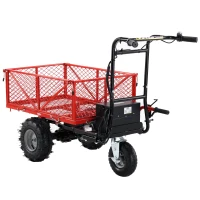 Electric Wheelbarrow Utility Cart, 48V 500W Motor, 500lbs Capacity, 1000lbs Towing, Brushless Motor, Adjustable Speed, 54.72"x23.23"x38.58", Red(m-2)
