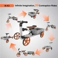 20-in-1 Buildable Kit, Kids Balance Bike and Sit/Stand Scooter, No Pedal Toy for Ages 1-6, Safe and Eco-Friendly Materials, 34.25"x16.14"x18.50", Silver(m-4)