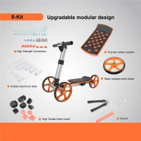 20-in-1 Kids Balance Bike and Scooter Kit, Constructible Engineering Building Set for Ages 1-4, Safe and Eco-Friendly Materials, 28.74"x12.99"x20.87", Silver(m-5)