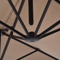 Outsunny Patio Umbrella 15ft Double-Sided Outdoor Market Extra Large Umbrella with Crank Handle for Deck, Lawn, Backyard and Pool, Tan(m-8)