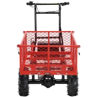 Electric Wheelbarrow Utility Cart, 48V 500W Motor, 500lbs Capacity, 1000lbs Towing, Brushless Motor, Adjustable Speed, 54.72"x23.23"x38.58", Red(m-14)