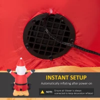 Outsunny 5ft Christmas Inflatables Outdoor Decorations Santa Claus and Penguin on Sleigh, Blow-Up LED Yard Christmas Decor for Lawn Garden Party(m-6)